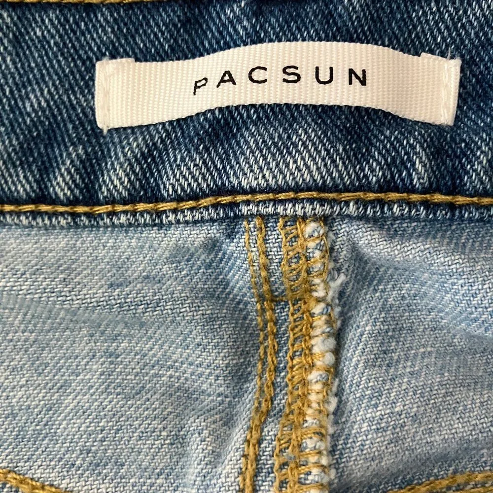 PACSUN Los Angeles High rise straight Blue 2 tones Jeans Size 25 - Picture 5 of 12